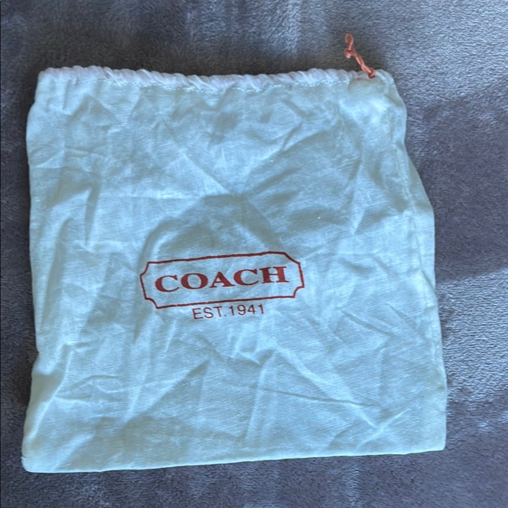 Coach White Dust Bag with Red Logo